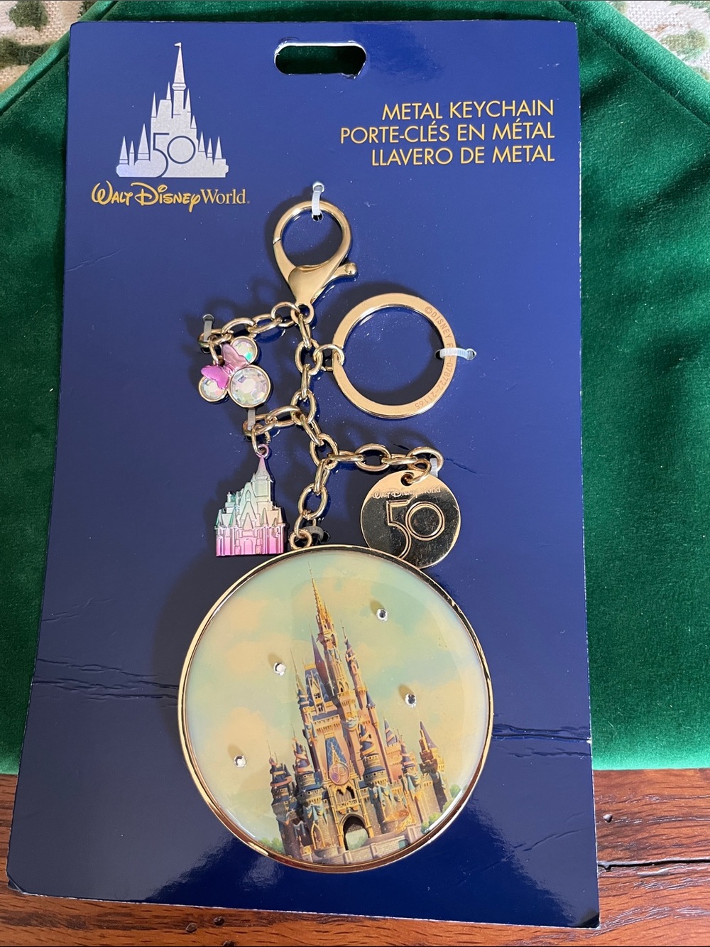 50th Anniversary Disney Castle Keychain set mint on card